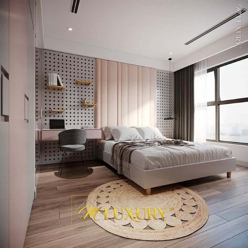 Mẫu giường ngủ gỗ công nghiệp với lối thiết kế tối giản mà không kém tiện nghi mang đến sự thoải mái nhất cho người sử dụng