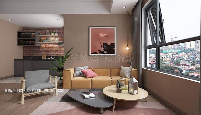 Bộ bàn ghế sofa chữ I có thiết kế cơ bản, được bọc bằng gỗ tần bì Bỉ và được sử dụng trong phòng khách.